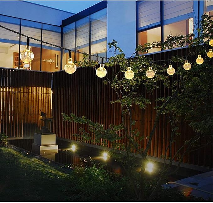 TREETDOBV 9.5m LED Outdoor String Lights, with 50 Shatterproof Bulbs, 8 Lighting Modes String Lamp,Waterproof Connectable Hanging Christmas Lights Garden Wedding Backyard Porch Balcony Party