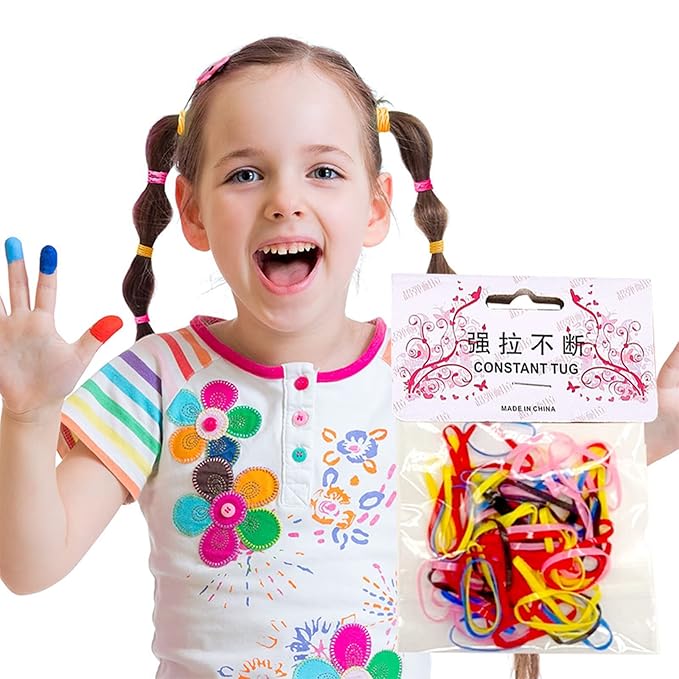 Womens Barrettes Large Girl Colorful Fashion Disposable Rubber Band Elastic Hair Band Thin Small Ponytail Hair Elastics Daily Life Big Size Hair Clips for Baby Girls Non Slip