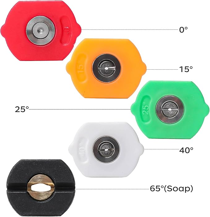 Pressure Washer Tips, Set of 5 Pressure Washer Nozzle Tips, 14 Inch Quick Connect, 4000 PSI(2.5 GPM)