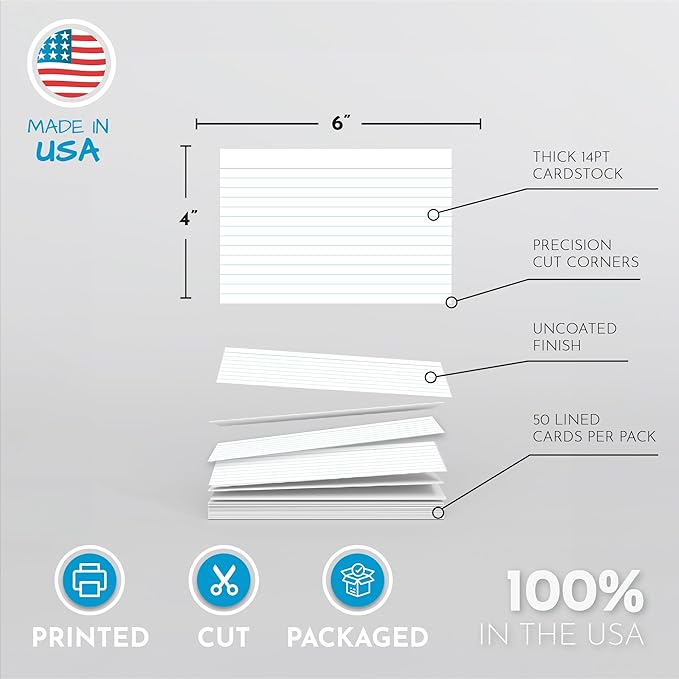 Home Advantage Ruled White Index Cards, File Note Cards (4-x-6-inch)
