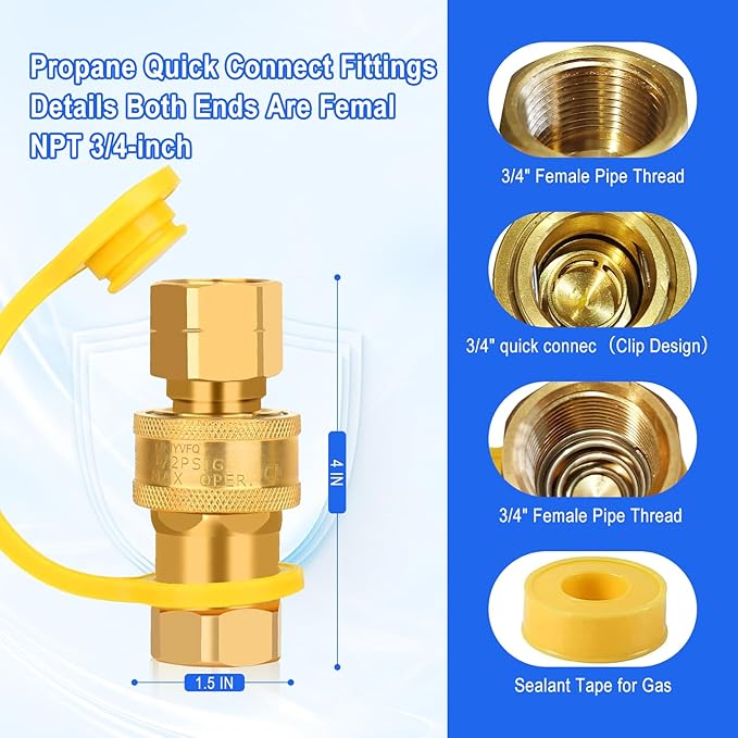 ?uue/?uui" Natural Gas Quick Connect, Hose Quick Connect,Natural Gas Quick Connect Fittings, Propane Quick Connect Fittings,for Generator,Grills,Patio Heaters, and Other Gas-Powered Equipment, Etc.
