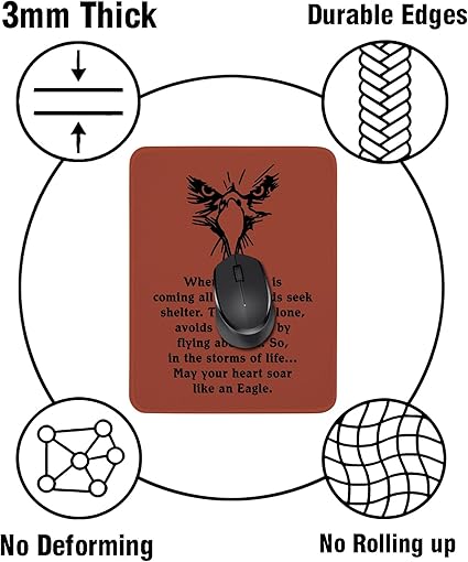 Eagle Gift for Scouts Mouse Pad Rectangle Mouse Pads for Computers Laptop Court of Honor Gift Boy Scout Gift Scouts Leader Gift Birthday Graduation Gifts for Son Daughter (Brown)