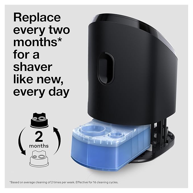 Braun Clean & Renew Refill Cartridges CCR, Replacement Shaver Cleaner Solution for Clean&Charge Cleaning System, Pack of 4