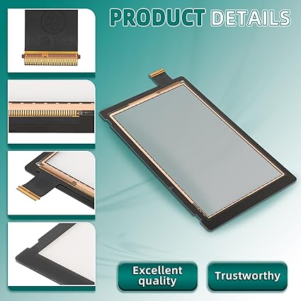 AUTOKAY Front Outer Lens LCD Touch Screen Digitizer Replacement Part (NO LCD Screen) with Opening Tool Fits for Nintendo Switch