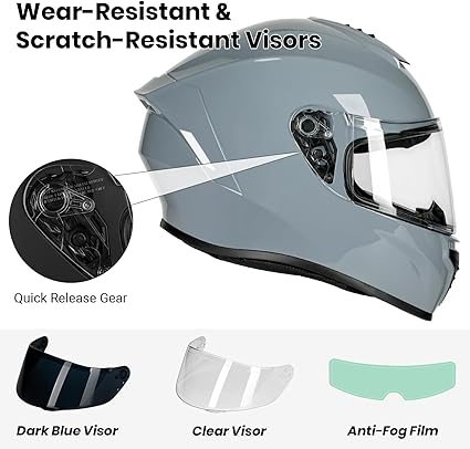 Favoto Full Face Motorcycle Helmet DOT Approved, Cascos para Motos Snowmobile Dirt Bike Helmet for Adults Men Women, Anti-Fog Film Included, Large