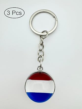 3 Pcs Netherlands Flag Key Chain,Cool Keychain for Car Keys, Stainless Steel Keyrings Keychains,Used for Home Decoration, Jewelry Hanging Decorations.