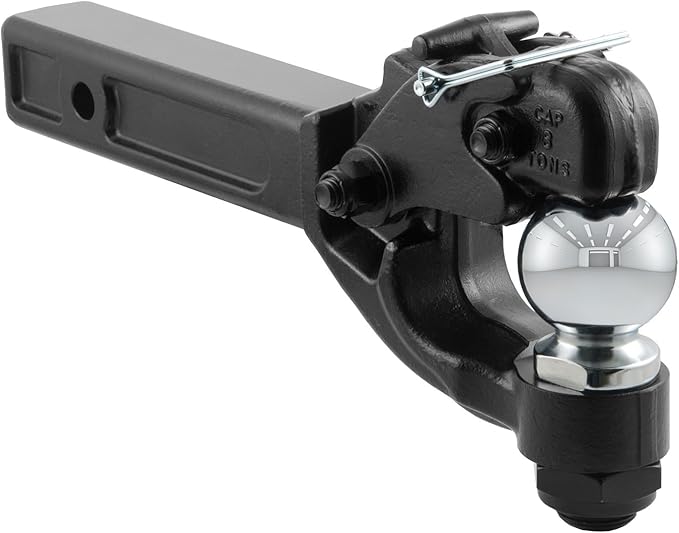 CURT 48006 Pintle Hitch with 2-516-Inch Trailer Ball, Fits 2-Inch Receiver, 16,000 lbs, 15-14-Inch Length