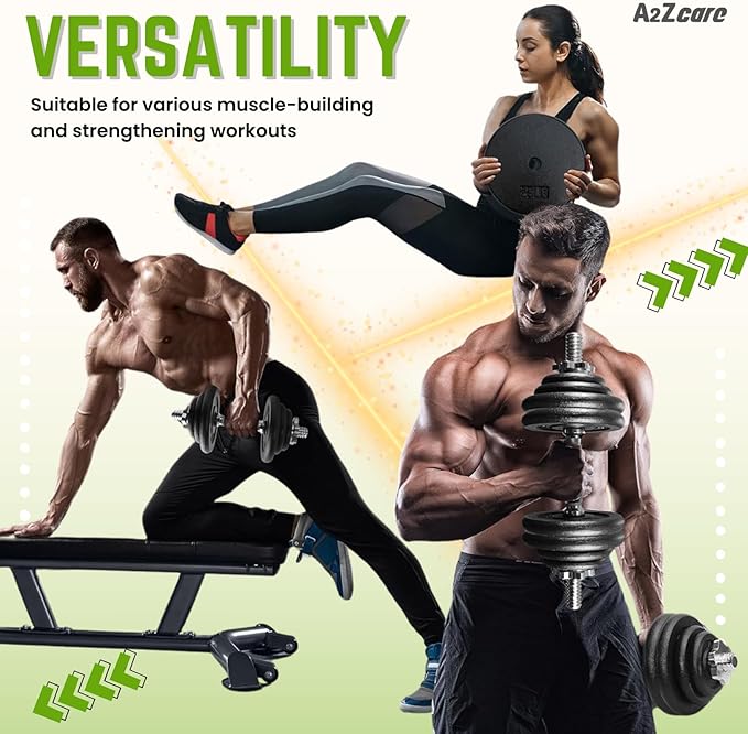 A2ZCARE Weight Plates 1 inch (LIGHT SCRATCHES), Standard Weight Plates, Cast Iron Weight Plate, Dumbbell Weight Plate