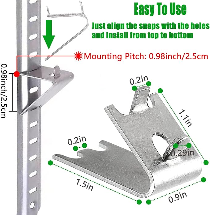 920158 Freezer Shelf Clip,Stainless Steel Shelf Clip for Refrigerator,Freezer Cooler Shelf Support,Replacement Shelf Square Buckles Clips (16)