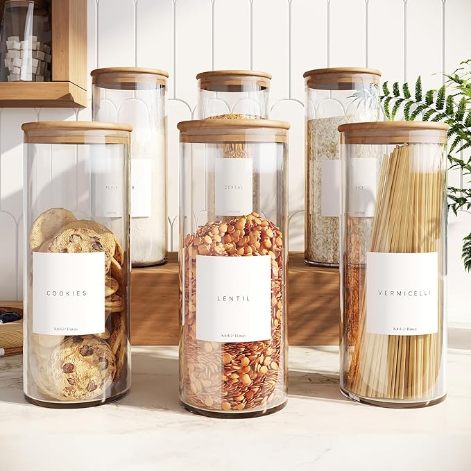 Kitch Things 60oz Borosilicate Glass Storage Jar with Bamboo Lid