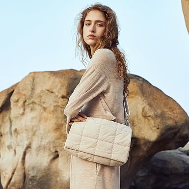 CLUCI Puffer Shoulder Bag Bundles with Quilted Backpack