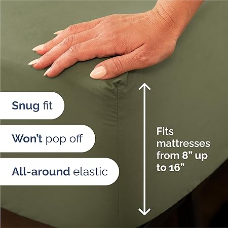 King Size 4 Piece Sheet Set - Comfy Breathable Cooling Bed Sheets Set - Hotel Luxury Bedding for Women, Men, Kids Teens - Deep Pockets, Easy-Fit, Super Soft Wrinkle Free - Oeko-Tex - Sage Green