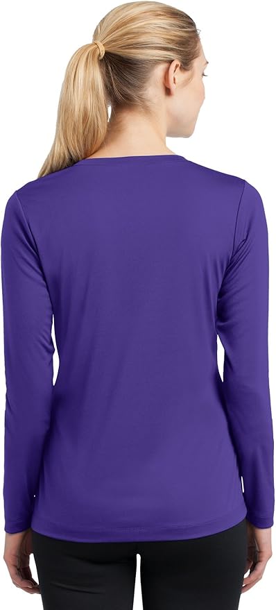 SPORT-TEK Women's Long Sleeve PosiCharge Competitor V-Neck Tee Workout T-Shirt for Spring Summer Fashion