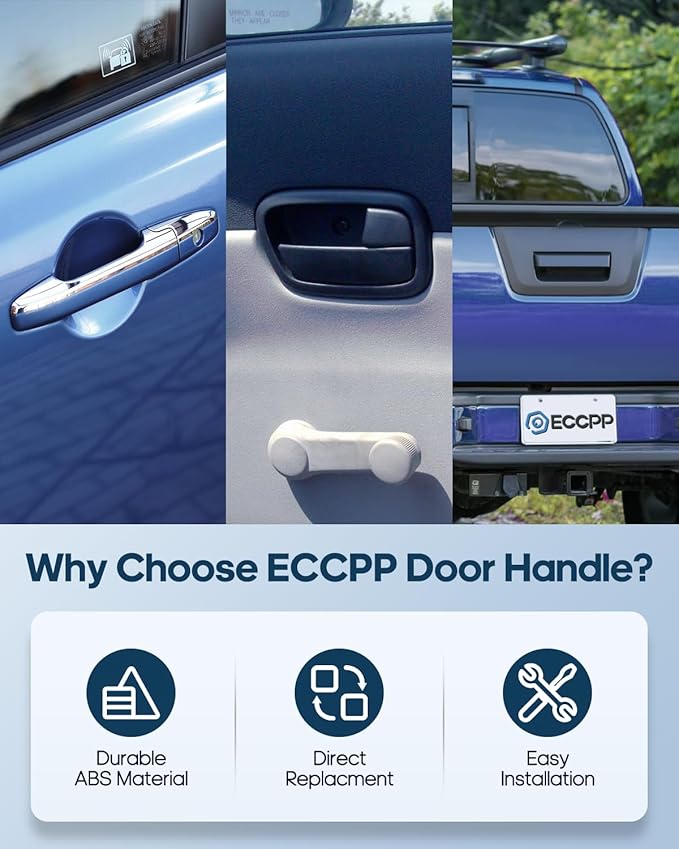 ECCPP Exterior Door Handles 2000-2005 for Hyundai for Accent Outer Replacement Front Driver Left Passenger Right Door Handles 2pcs Black 8265025000CA, 8266025000CA