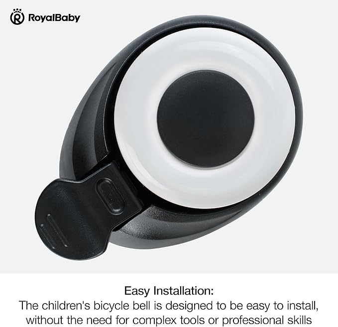 RoyalBaby Kids Bike Bell, Bicycle Accessories for Boys and Girls, Easy Installation, Black Pink
