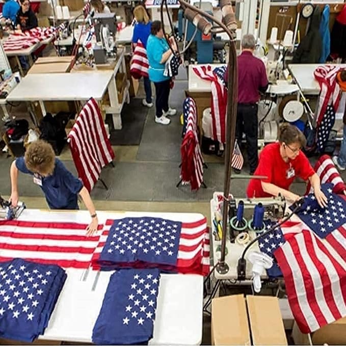 American Flag 3x5 Ft TearProof Series for Outside, 100% in USA, Longest Lasting, Super Tough Fade Resistant Spun Polyester, High Wind US Outdoor Flags Embroidered Stars, Sewn Stripes, Brass Grommets