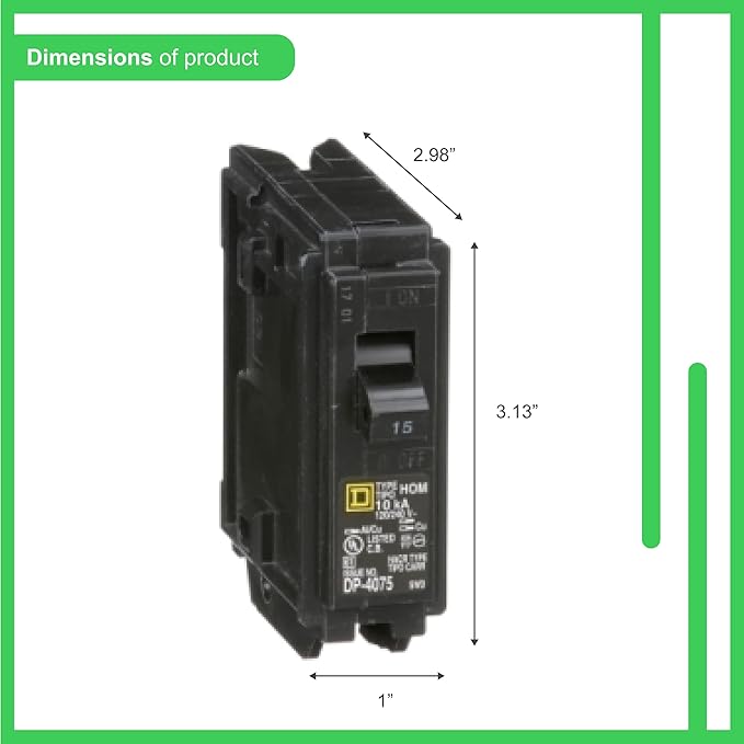 Square D - HOM115CP Homeline 15 Amp Single-Pole Circuit Breaker