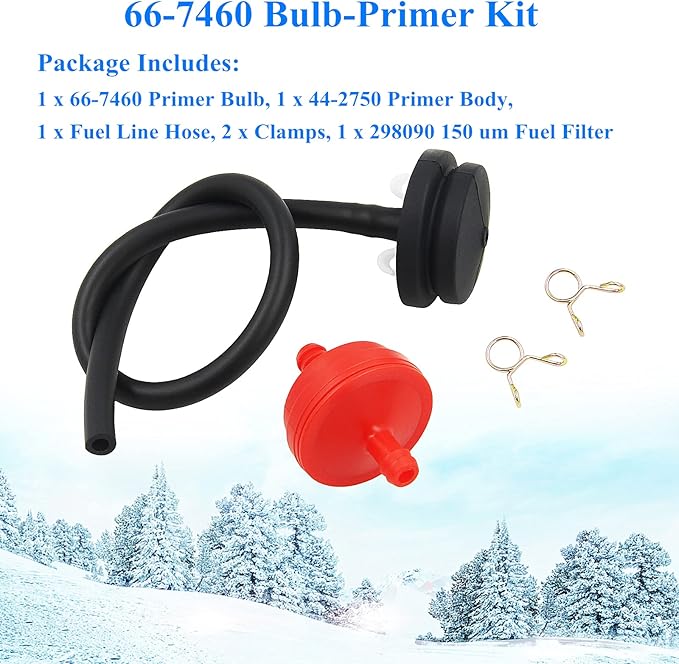 66-7460 Bulb-Primer Kit for Toro Lawn-Boy Snowblower Snowthrower (Includes 66-7460 Primer Bulb 44-2750 Primer Body Hose 298090 Fuel Filter)