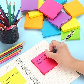 Early Buy Sticky Notes 6 Bright Color 6 Pads Self-Stick Notes 3 in x 3 in, 100 SheetsPad
