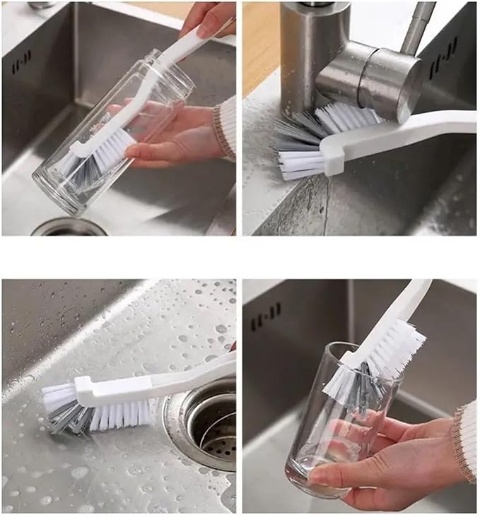 Long Handle Cleaning Brush for Deep Cleaning - Versatile Cup and Wall Brush for Home and Kitchen Use