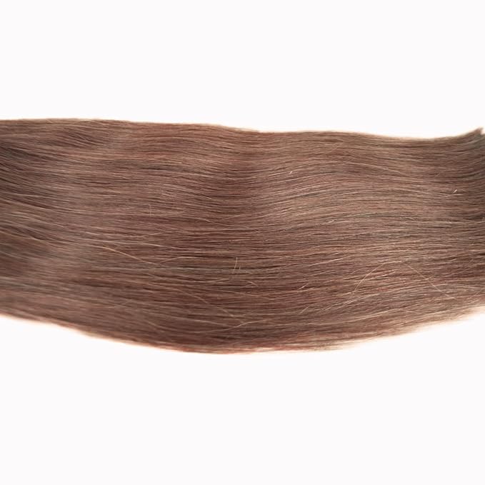 Clip in Hair Extensions Real Human Hair Brown Hair Extensions Human Hair Straight 100gm (22", 4#-Medium Brown)