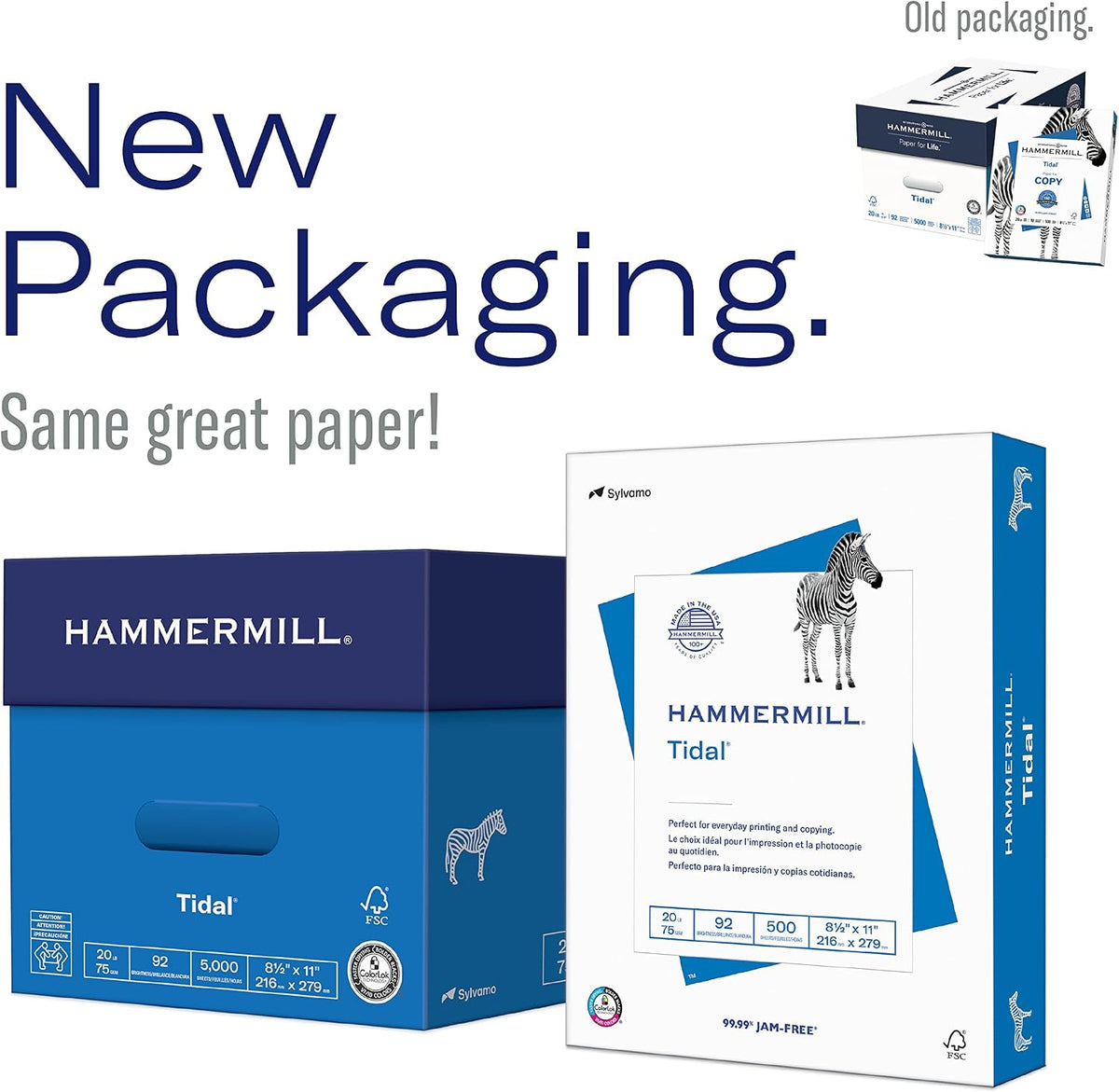 Hammermill Tidal Copy Paper, 20 lb, 8.5 x 11, 1 Ream (500 Sheets)