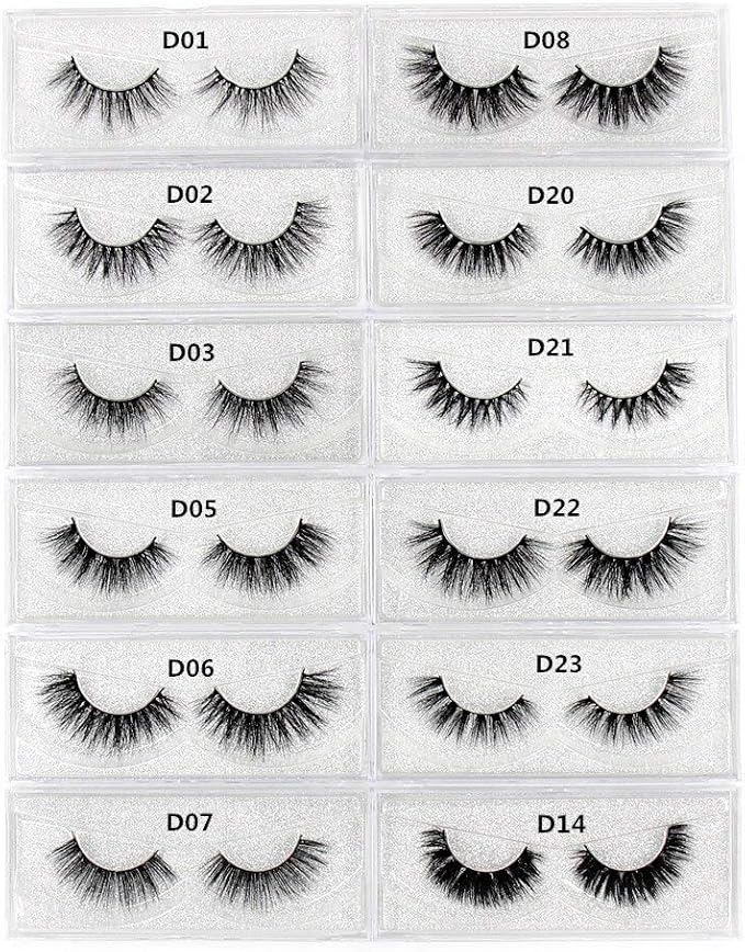False Eyelashes 3D Eyelashes Luxury Handmade Lashes Natural Long Eye Lashes Fluffy False Lash Eye Popular Eyelashes D21 - (Color: D21)