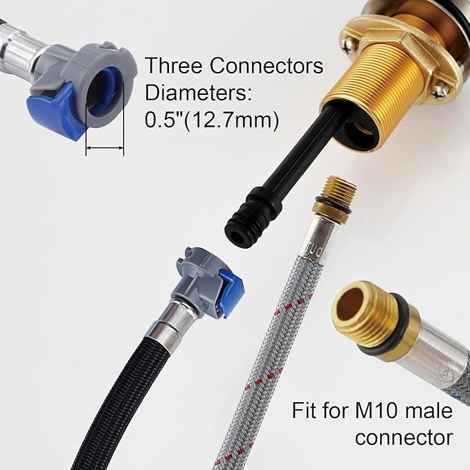 RKF Faucet- Replacement Lever Handles with Valve Faucet Accessory Faucet Parts Faucet Kit Brushed Gold W013
