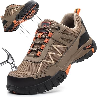 Steel Toe Sneakers Comfortable Safety Shoes for Men Steel Toe Shoes for Women Slip On Construction Work Shoes