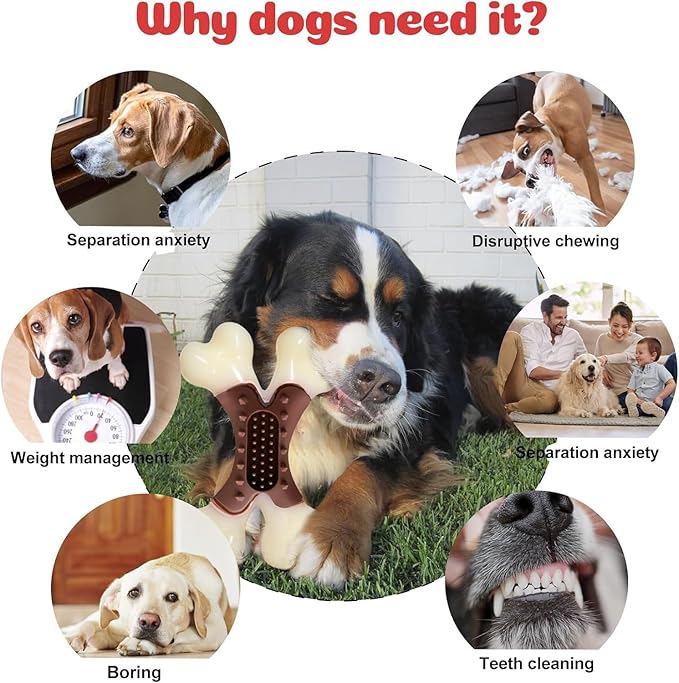 Beef Flavor Durable Nylon Bone Dog Toy for Small and Medium Breeds (Brown)