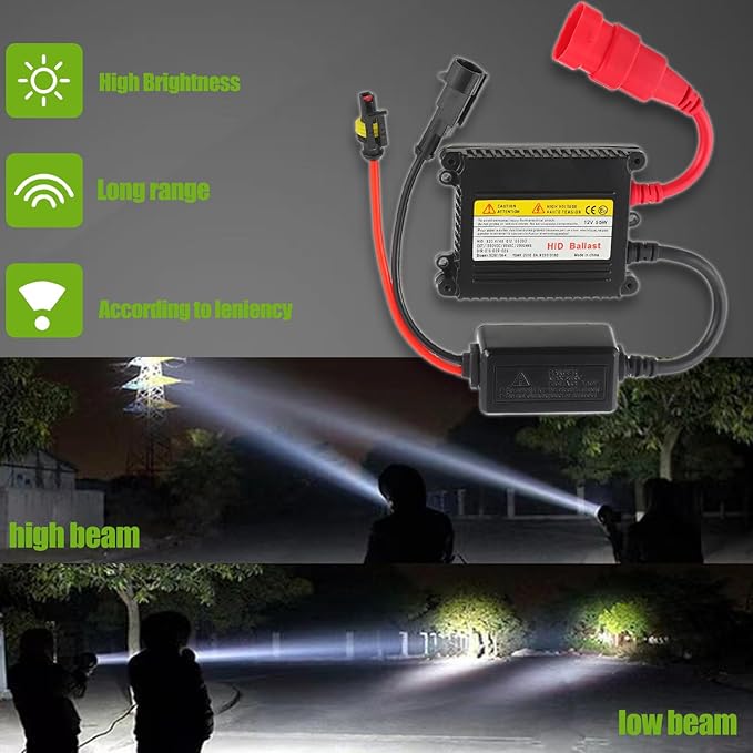 DC 12V 55W Ultrathin HID Ballast DC Xenon Lamp Ballast Automotive Headlight Stabilizer Suitable for H1 H3 H4 H7 H11 H13 9005 9006 9007 5202 880(Pack of 2pcs)