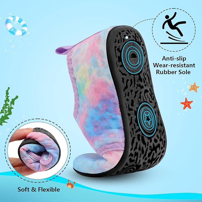 BARERUN Toddler Water Shoes Boys Girls Quick Dry Barefoot Aqua Shoes for Swim Pool Beach Non Slip Breathable Sandals Lightweight Summer House Slippers