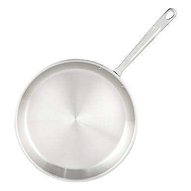 Basics Tri-Ply Stainless Steel Fry Pan, 12 Inch, Silver (Previously Commercial brand)