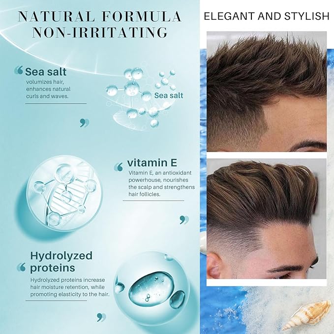 Volumizing Sea Salt Spray for Hair, Natural & Organic Texturizing Beach Hair Spray for Men and Women, Texture, Hold, and Volume Hair Spray, Texturizing & Volumizing Beach Waves Spray for Hair
