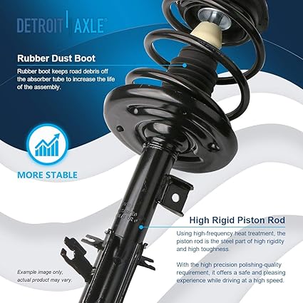 Detroit Axle - 2 Front Struts for 2007-2013 Nissan Altima Complete Struts with Coil Spring 2008 2009 2010 2011 2012 Replacement Quick Install Ready Strut Shock Assembly