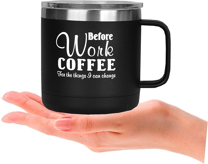 MEANT2TOBE Coffee Mug Gift Set, Before Work Coffee for the Things I Can Change, After Work for the Things I Cannot Change, Coffee Mug and Glass Gift Set, Coffee, Before Work After