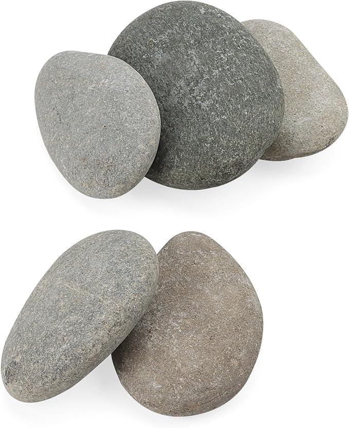 SHEUTSAN 9 PCS 3-4 Inch River Painting Rocks, Crafts Stones, Flat Rocks, Smooth Painting Stone for DIY Project, Hand Crafts