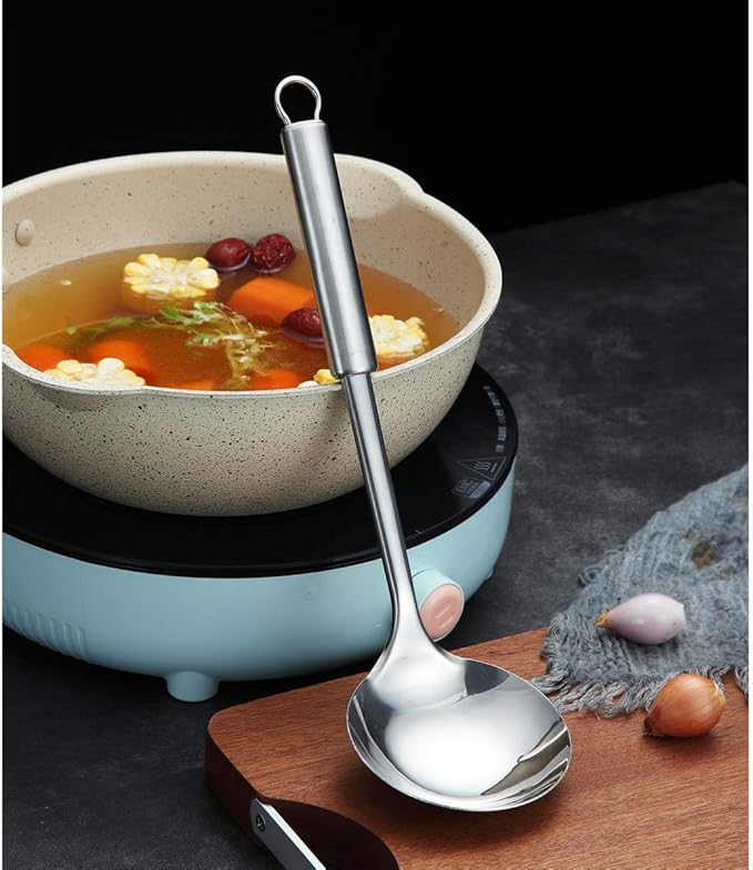 Stainless Steel Ladle, Berglander Soup Ladle, Cooking Ladle, Kitchen Ladle, Metal Soup Spoon For Cooking Non-Stick And Heat Resistant, Dishwasher Safe, Easy to Clean