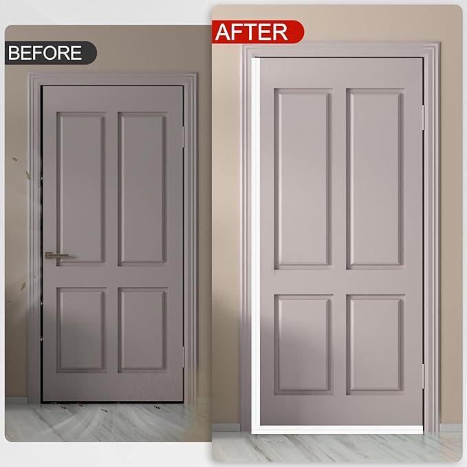 MYFAMIREA Door Weather Stripping 2IN (W) x 20FT (L) Door Draft Stopper Seal Tape Silicone Seal Strip Self Adhesive Shower Sweep Insulation Tape Side Bottom Strip for Sliding Glass Window Gap, White