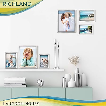 Langdon House 4x6 Silver Picture Frame, Distinguished Edging for Classic Style, Richland Collection