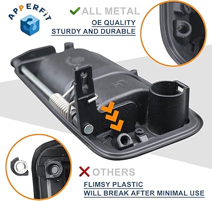 APPERFiT All Metal Exterior Door Handles wLock Cylinders Keys Compatible with Chevy Tahoe Suburban CK1500 CK2500 CK3500 GMC Yukon Replaces 15742229 15742230