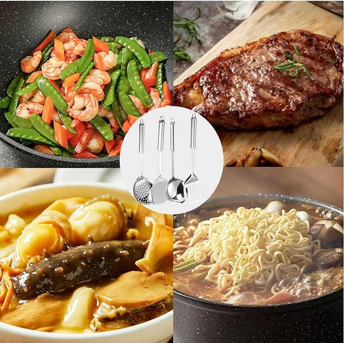 100% Pure Titanium Spatula Cookware Kitchen Essentials Cooking Utensils Set Kitchen Accessories Cookware Kitchen Essentials Cooking Utensils Set Kitchen Accessories(A)
