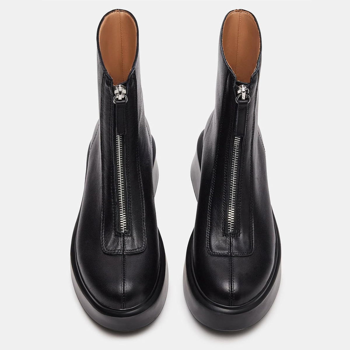 Women's Platform Ankle Boots Leather Boot Chelsea Booties Block Heel Round Toe Short Combat Boots Comfortable Zipper Winter Snow Boot Casual Dessy