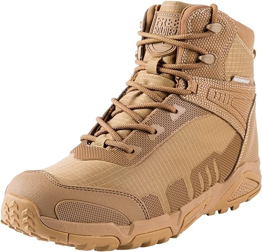 FREE SOLDIER Men's Waterproof Hiking Boots Lightweight Work Boots Military Tactical Boots Durable Combat Boots