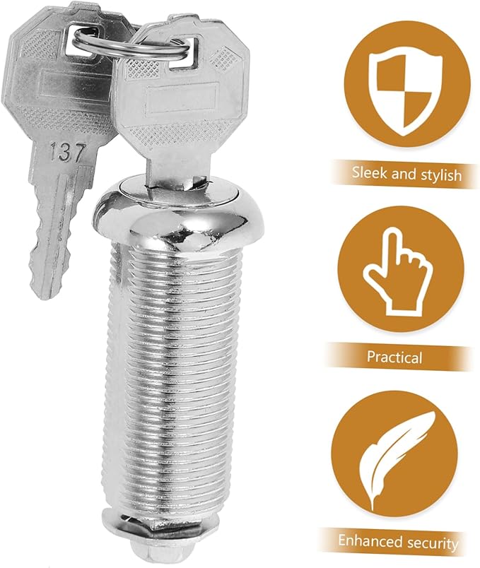 Housoutil 1set Mailbox Lock Key Lock for File Cabinets and Storage Boxes Easy to Use Key