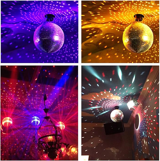Mirror Disco Ball 8 Inch Hanging Disco Ball for Party Wedding Holiday Home Decoration, Silver