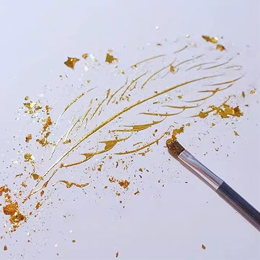 Gold Leaf Adhesive,Gilding Adhesive,Gold Leaf Glue for Craft, Arts, Wood Use (100ml Brush Gloves)