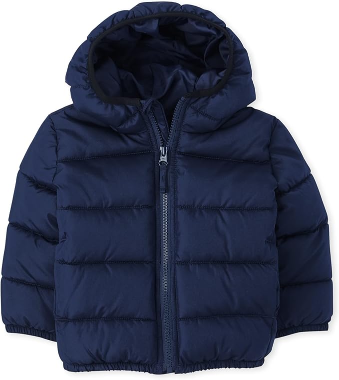 The Children's Place Baby and Toddler Boys' Medium Weight Wind-Resistant, Water-Resistant Puffer Jacket