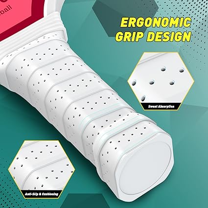 Pickleball Paddles Set of 24, USAPA Approved Lightweight Fiberglass Pickleball Set with 4 Pickleballs, 1 Pickleball Sling Bag, Pickleball Gifts for Women Men Beginners Professional