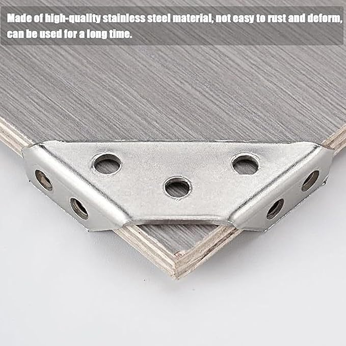 20 Pcs Stainless Steel Furniture Corner Connector, Angle Joint Fastener, Cabinet Shelf Corner Brace for Home Improvement